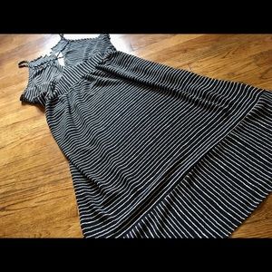 Monteau Black & White Strappy Midi Dress Cover Up